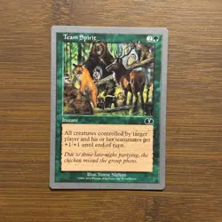 Team Spirit MTG Vintage 1998 Green Instant Card Magic the Gathering - Image 1