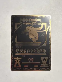 Pokemon Black & Gold Metal Charizard Ancient Collectible Card TCG Promo Mint/NM - Image 1