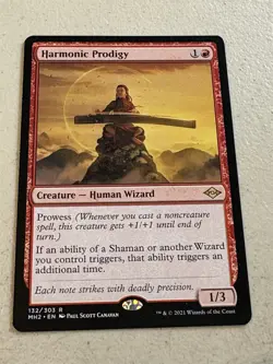 mtg Harmonic Prodigy, rare wizard, Modern Horizons 2, slight play - Image 1