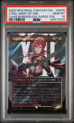 2025 MTG FINAL FANTASY #0545 LIGHTNING, ARMY OF ONE PSA 10 - Image 1
