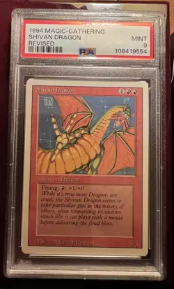 Magic The Gathering 1994 MTG Revised 3rd Edition Shivan Dragon PSA 9 Mint - Image 1