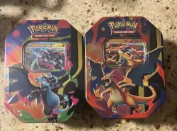 Pokemon 2026 Mega Charizard Tin SET OF 2 - Mega X & Mega Y - Factory Sealed - Image 1
