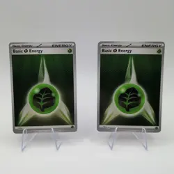 Pokemon TCG Black Bolt White Flare - Basic Grass Energy Foil Holo Lot x2 NM - Image 1
