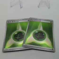 Pokemon TCG Black Bolt White Flare - Basic Grass Energy Foil Holo Lot x2 NM - Image 3