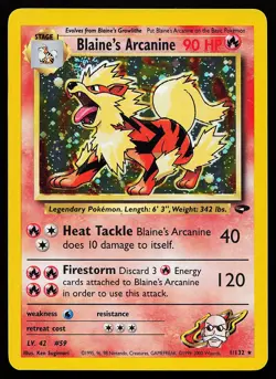 Blaine's Arcanine 1/132 Holo Rare Gym Challenge Pokemon Card - Image 1