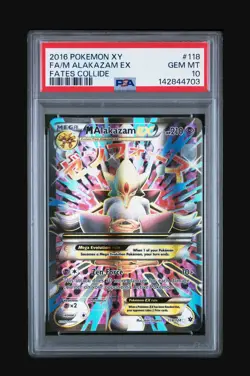 2016 POKEMON XY FATES COLLIDE #118 FULL ART/M ALAKAZAM EX PSA 10 NEW CERT - Image 2