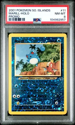 Marill Holo Promo PSA 8 2001 Pokemon Southern Islands Promo #11 - Image 1