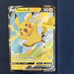 Pokemon Pikachu V Promo Full Art Holo Sword & Shield SWSH143 190 HP - Image 1