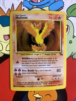 Moltres 12/62 Fossil Holo-Rare Pokemon 1999 WotC NM/LP - Image 1