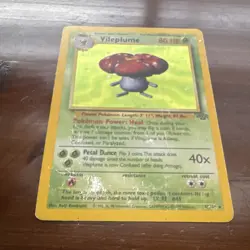 Pokemon Vileplume Jungle Holo Rare 80HP Unlimited 15/64 1999 - Damaged - Image 2