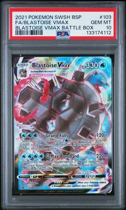 2021 POKEMON SWSH BLACK STAR PROMO #103 FULL ART/BLASTOISE VMAX PSA 10 - Image 1