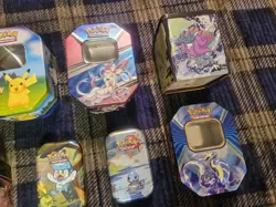 Lot of 15 Empty Pokemon Tins – Mini Tins + Window Tins + Collector Storage Tins - Image 3