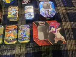 Lot of 15 Empty Pokemon Tins – Mini Tins + Window Tins + Collector Storage Tins - Image 4