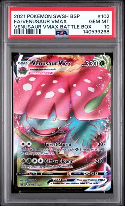 2021 POKEMON SWSH BLACK STAR PROMO #102 FULL ART/VENUSAUR VMAX PSA 10 - Image 1