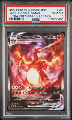 2022 POKEMON SWSH BLACK STAR PROMO #261 FULL ART/CHARIZARD VMAX PSA 10 - Image 1
