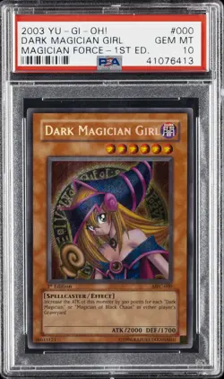 2003 YU-GI-OH! MFC-MAGICIAN'S FORCE 1ST ED #000 DARK MAGICIAN GIRL PSA 10 - Image 1