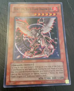 Yugioh Horus The Black Flame Dragon LV6 SOD-EN007 Super Rare 1st Edition - Image 2