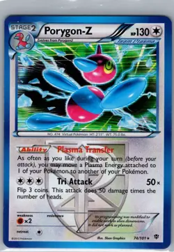 Porygon-Z (Team Plasma) 74/101 Holo Plasma Blast - Pokemon Card - NM - Image 1