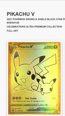 Pikachu V SWSH145 SWSH: Sword & Shield Promo Cards Holo Pokemon TAG 7 - Image 3