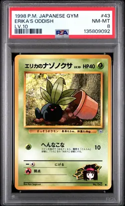 Pokemon Card Japanese Erika's Oddish No. 043 PSA 8 NM-MT Gym Series - Image 3
