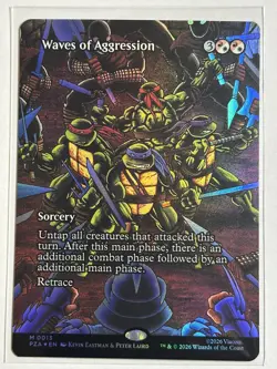 Waves of Aggression (Borderless) Foil Teenage Mutant Ninja Turtles PZA 13 NM - Image 1