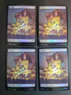 Swamp 0255 (X4 Foil) Land MTG Ninja Turtles - Image 1