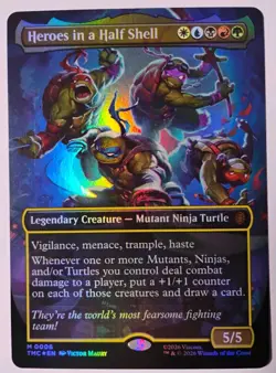 Borderless Foil Heroes in a Half Shell, Teenage Mutant Ninja Turtles, NM, Mythic - Image 1