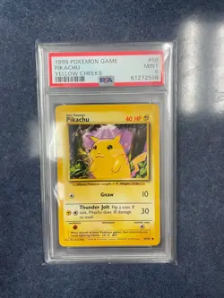 1999 Pokemon Pikachu Yellow Cheeks #58 PSA 9 MINT Vintage WOTC Base Set Classic - Image 1