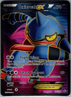 Toxicroak EX (Full Art) 102/106 XY - Flashfire - Pokemon Card - NM - Image 1
