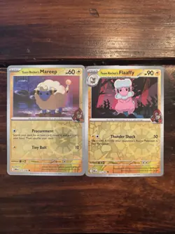 Pokemon TCG Team Rocket’s Mareep 072/182 & Flaafy 073/182 Reverse Holo LOT! - Image 1