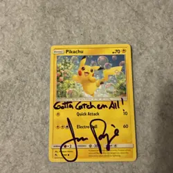 JASON PAIGE AUTOGRAPH/SIGNED Pikachu Hidden Fates 19/68 Common Pokemon TCG - Image 1