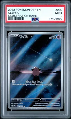 2023 POKEMON OBF EN-OBSIDIAN FLAMES ILLUSTRATION RARE #202 CLEFFA PSA 9 - Image 1