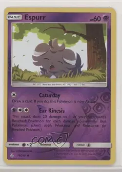 Espurr Reverse Foil Pokemon Sun & Moon Unbroken Bonds #79 - Image 1