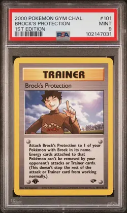 Brock's Protection - 1st Ed - 101/132 Gym Challenge - WOTC - Pokemon TCG - PSA 9 - Image 1