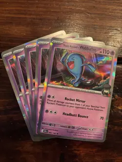 (5) Pokemon TCG Team Rocket’s Wobbuffet 082/182 Holo LOT! Destined Rivals - Image 1