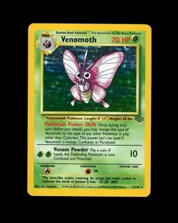 1999 WOTC Pokemon JUNGLE VENOMOTH HOLO 13/64! RARE NM! NICE - Image 1