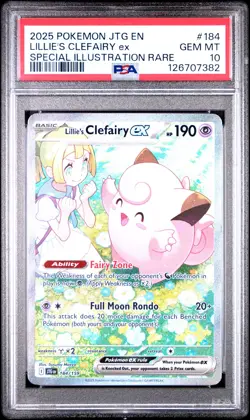2025 POKEMON JTG EN-JOURNEY TOGETHER #184 LILLIE'S CLEFAIRY EX PSA 10 - Image 1