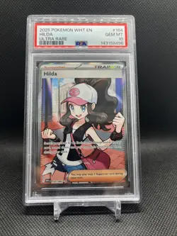 2025 POKEMON WHT EN-WHITE FLARE ULTRA RARE #164 HILDA PSA 10 - Image 1
