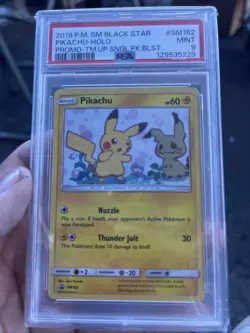 2019 Pikachu SM162 Black Star Promo Pokemon PSA 9 - Image 1