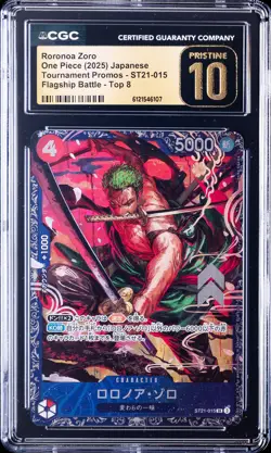 2025 ONE PIECE JPN FLAGSHIP BATTLE TOP 8 RORONOA ZORO CGC 10 PRISTINE - Image 1