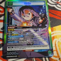 Union Arena Sword Art Online Kirito SR Foil Action Card Raid Trigger 5000+ BP 7 - Image 1