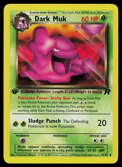 Pokemon Card - Dark Muk Team Rocket 41/82 Uncommon 1st Edition - Image 1
