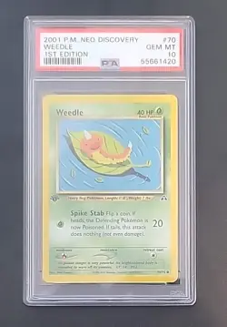 PSA 10 Weedle 1st Edition Neo Discovery 70/75 1st Edition Pokemon Card - Image 1