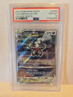2023 Darkrai VSTAR GG50/GG70 Crown Zenith Pokemon Card PSA 10 Full Art Holo - Image 1
