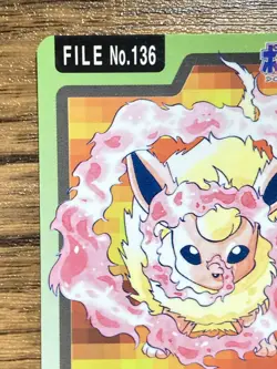 Pokemon Carddass Card Flareon File No.136 Bandai Pocket Monsters 1997 - Image 3