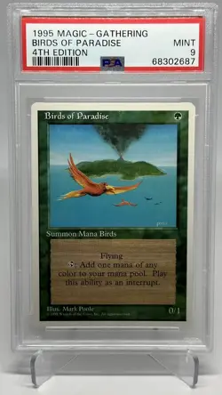 Birds of Paradise GRADED PSA 9 Mint Fourth Edition 4th MTG 1995 - Image 1