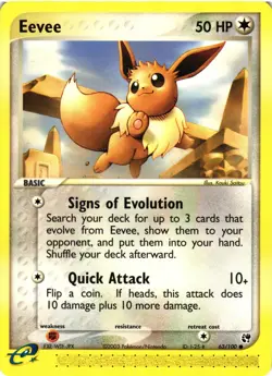 Pokemon TCG Eevee 63/100 Sandstorm Regular Vintage VLP - Image 1
