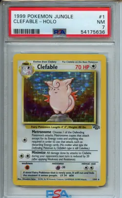 1999 Pokemon Jungle #1 Clefable Holo PSA 7 - Image 1
