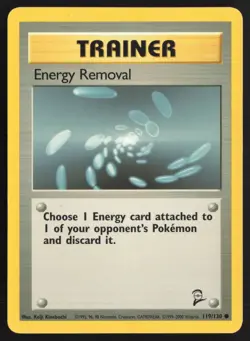 Pokemon TCG | Energy Removal 119/130 | Common | Base Set 2 | Moderately Played - Image 2