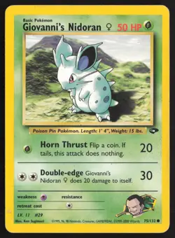 Pokemon TCG | Giovanni's Nidoran F 75/132 | Common | Gym Challenge | MP - Image 2